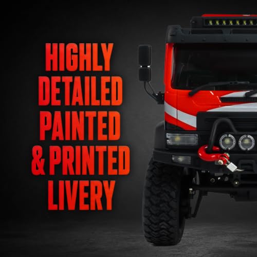 Image of HOBBYPLUS DKR-4 Fortis 1 /18 4WD RC Dakar Rally Truck RTR, Brushed Motor, 2-Speed Transmission, Portal Axles, Long-Travel Suspension, Functional Winch, Scale Off-Road Rally Truck (Red)