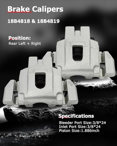 Image of cciyu 18B4818 18B4819 Rear Left & Right Brake Calipers With Bracket For Jeep For Grand Cherokee 4.0L 1999-2004,For Jeep For Grand Cherokee 4.7L 1999-2004(2PCS)