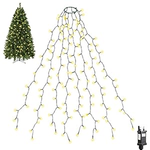 SALCAR Christmas Tree Lights 2m * 8 Lines, 280 LEDs Fairy Lights for 6 – 8ft Christmas Tree, Easy to Install Tree…