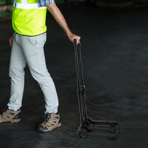 Carro de mano plegable para evitar esfuerzos: transporte compacto con doble rueda 5