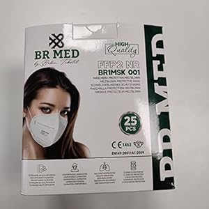 Br Med 25 Mascherine FFP2 NERE Certificate CE 1463, confezionate singolarmente mascherina ffp2, Regular