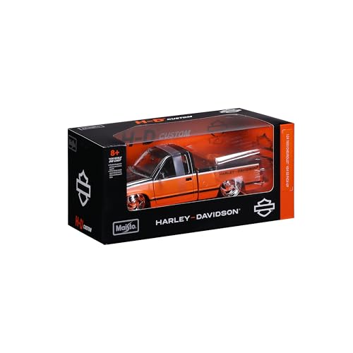 Maisto 1:24 Harley Davidson Custom 1993 Chevy Pick-up, Orange/Black