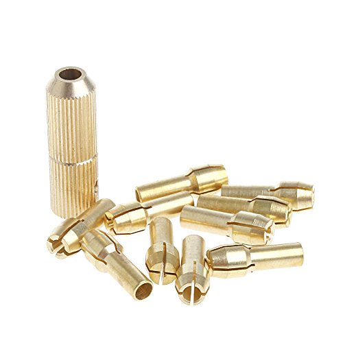 10Pcs 0.5-3.2mm Twist Hand Drill Chuck Electric Drill Bit Collet+2mm