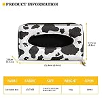 Biyejit Car Tissue Holder - Black and White Cow Print Sun Visor Napkin Holder, PU Leather Backseat Tissue case Holder - Image 2