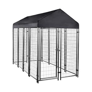 Amazon Basics Welded Rectangular Outdoor Secure Wire Crate Kennel for Cat Dog Large Black 102 x 48 x 72 inches
