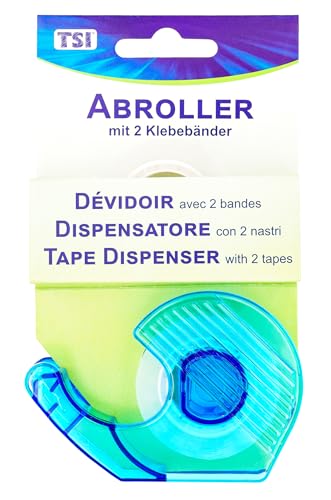 TSI Klebefilmabroller mit 2 Klebebandrollen (19mm x 25m), Art.Nr. 43198