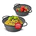 Coolinato Colador de Silicona Plegable, Ahorra Espacio, fácil de Limpiar y Lavar en el lavavajillas, colador de Pasta, escurridor o colador de Cocina, Juego de 2 (20 y 24cm) en Gris
