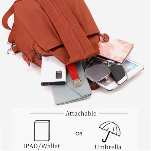 Attimeperiod Waterproof 2-Way Commuter Bag, Waterproof Oxford Large Capacity Convertible Shoulder Travel Bag (Orange)2