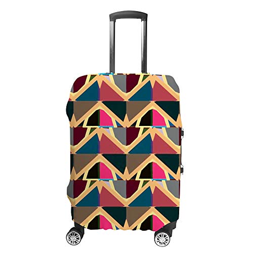 Housse de valise de voyage lavable stretch à motif géométrique coloré
