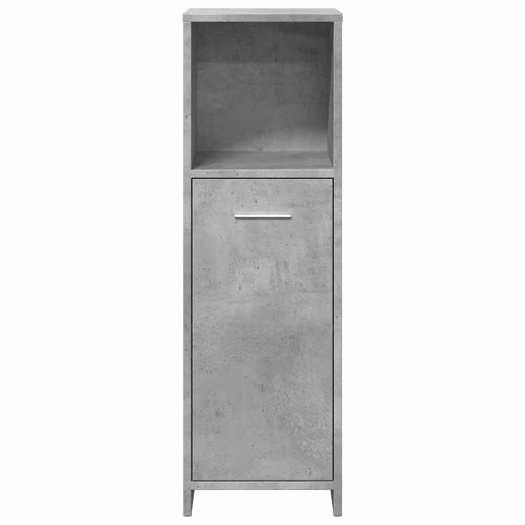 Armario de baño gris hormigón 30 x 30 x 95 cm, material de madera, independiente, material robusto, mucho espacio de almacenamiento, fácil de limpiar, ideal para almacenamiento de baño