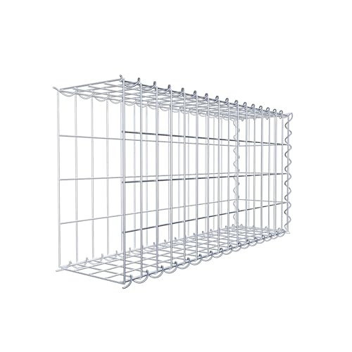 GABIONA Cesta para piedra (rectangular, malla de 5 x 10 cm, profundidad de 20 cm, cesta de cultivo tipo 2, cierre de espiral, galvanizada (80 x 40 x 20 cm)