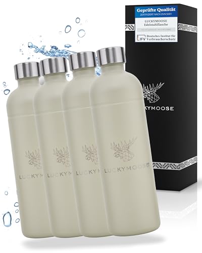 Luckymoose Infinity 4x Edelstahlflaschen Wassersprudler 1,25L – Kompatibel mit der LM Infinity Serie, Aarke Carbonator 3 und Brita SodaOne - Umweltfreundlich, bruchsicher & spülmaschinenfest