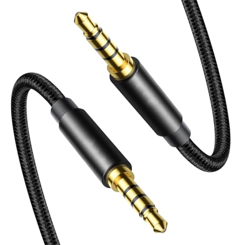 Image of Verilux 4-Pole 3.5mm Male to 3.5mm Male Aux Cable 9.8FT, Aux Cable for Speakers with Hi-Fi Sound Nylon Braided, Stereo Audio Cable Gold-Plated Aux for Car, Home, Studio, iPhone, Android