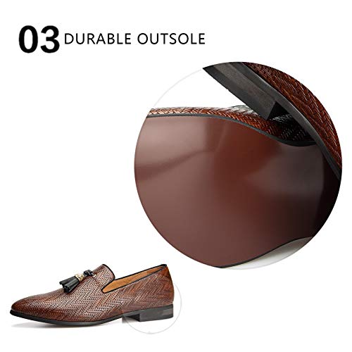 Image of Meijiana Mens Loafers Wedding Dress Shoes Slip-On Loafers for Men Tuxedo Suit Shoes
