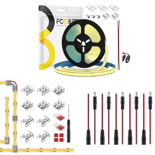 Tira LED COB 16.4FT 24V IP65 3000K CRI90+ con Conectores miniatura 1