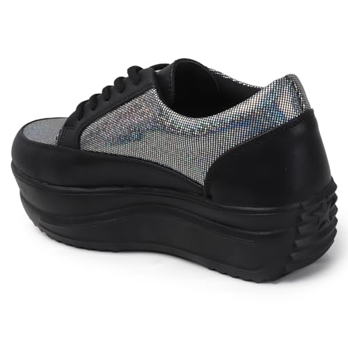 Image of Vendoz Women Casual Wedding I Glittery Embellished Sneakers I Comfortable and Stylish I Lightweight Stylish Shoes for Girls CNV4044