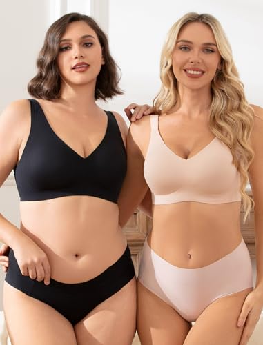 COMFELIE Wireless Seamless Support Bralette Ultra-Comfort Sleep T-Shirt Bra for Large Breasts4