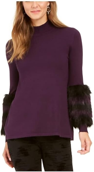 purple fur sweater
