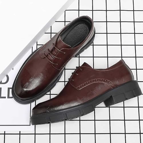 Zapatos deportivos Derby para hombre informales de piel sintética marrón talla 38 2/3 6