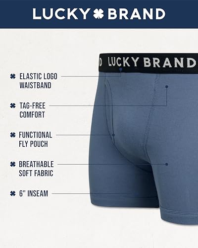 Lucky Brand Mens Boxer Briefs - 6 Pack Classic Mens Underwear Boxer Briefs with Functional Fly - Soft Cotton Boxers for Men2