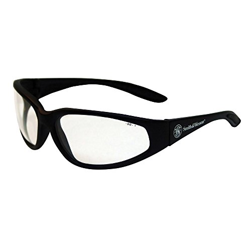 Smith and Wesson Safety Glasses (19856), 38 Special Safety Eyewear, Clear Lens, Black Frame, 12 Pairs / Case