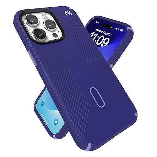 Speck iPhone 15 Pro Max Case - ClickLock No-Slip Interlock, Built for MagSafe, Drop Protection Grip - Soft Touch 6.7 Inch Phone Case - Presidio2 Grip Future Blue/Purple Ink/Sky Purple - image 1