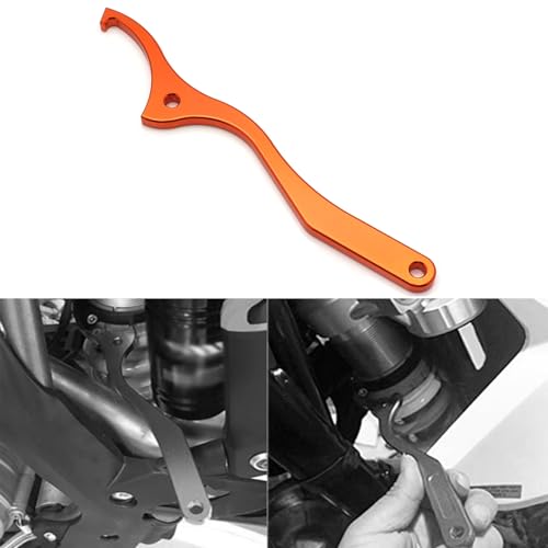Image of Rear Shock Spanner Wrench WP Shocks Tool For 125-500 2017-2022, 125-450 SX /SXF /XC /XCF 2016-2022, Husqvana 125-501 TE /FE /TC /FC /TX /FX 2017-2022 Orange