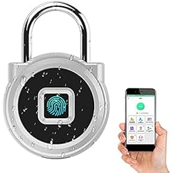Candado Egret eLinkSmart Candado digital con cerradura para gimnasio, con huella dactilar, autorizada remotamente, IP65, impermeable, cerradura sin llave, centro de natación, mochila, equipaje de viaje, plateado