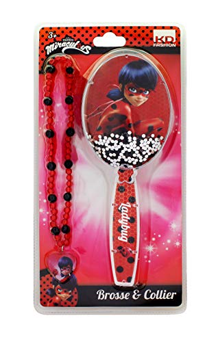 Taldec- Miraculous Brosse et Collier, T19801, Rouge