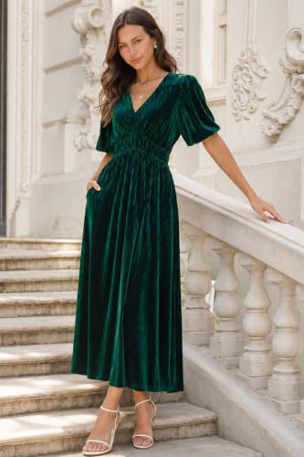 Image of Maxigerui Women's Velvet Maxi Dress Formal Dresses for Wedding Guest Dress