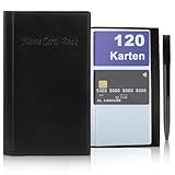 Visitenkarten Aufbewahrung für 120 Karten,Visitenkartenmappe mit Stift,Unisex...