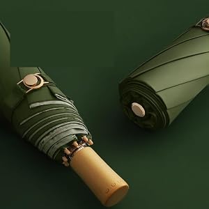 Rain Umbrella Solid Wood Handle Colorful Parasol Double Layer Umbrella Traveling Umbrella