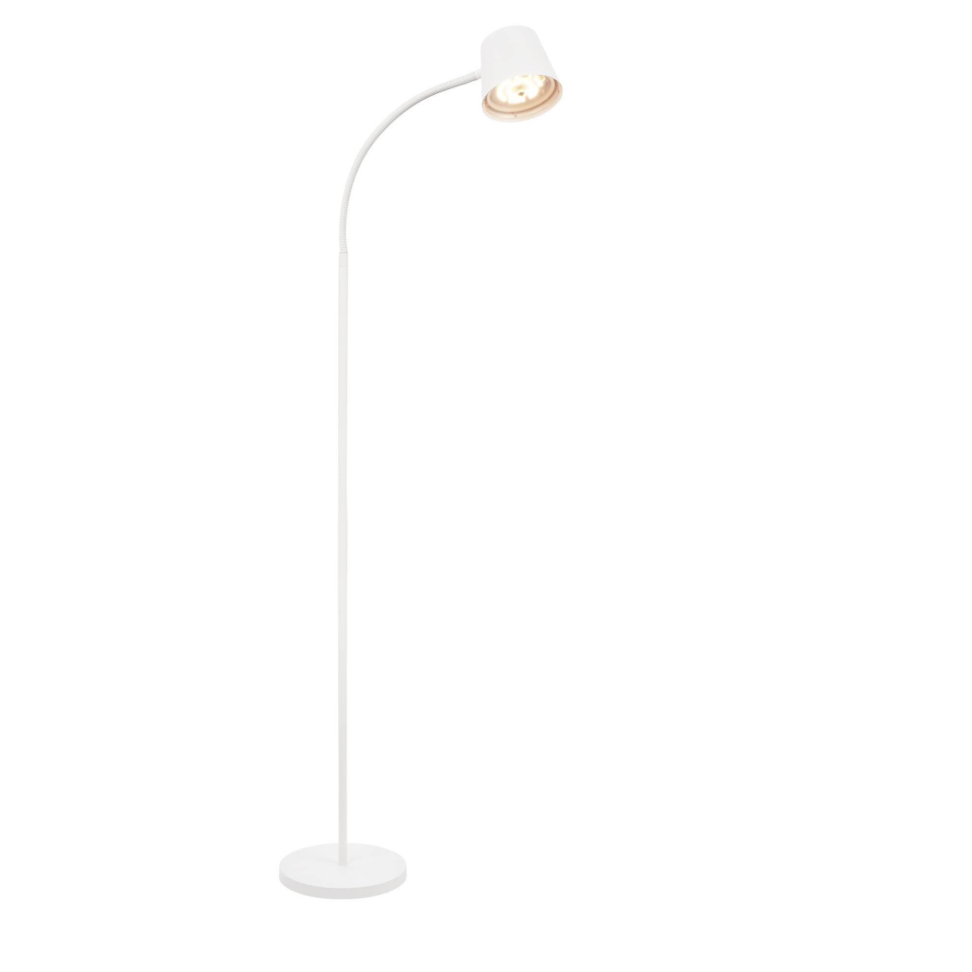 Briloner - Wireless LED Floor Lamp with Touch, Dimmable, Interchangeable Battery and Light Source, Rechargeable Floor Lamp, Reading Lamp, Floor Lamp, Height 126.5 cm, White