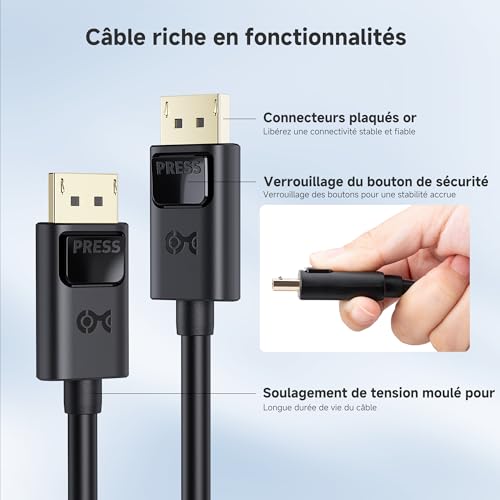 Cable Matters 102005-35 Câble DisplayPort pour Setup Gaming et Double Écran PC Éloigné - 5