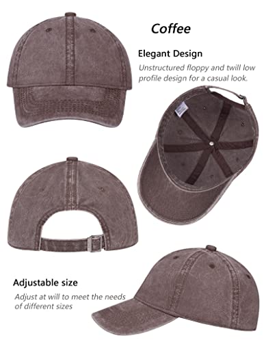Image of 3 Pack Vintage Washed Cotton Adjustable Baseball Caps for Men Women Unstructured Low Profile Dad Hat