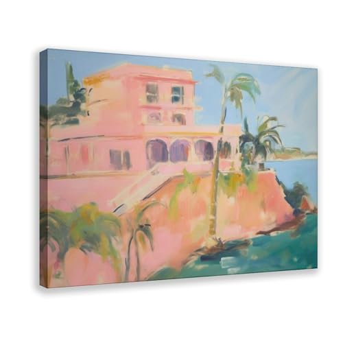 Poster sur toile abstrait rose vintage pour habiller un mur vide