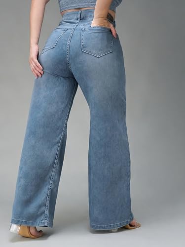 Image of Miss Chase A+ Women's Bootcut High Rise Regular Length Stretchable Denim Jeans