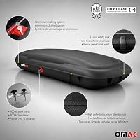OMAC Dachbox Dachkoffer Gepäckbox 480 Liter Carbonlook Abschließbar Autobox ABE – Ansicht 5