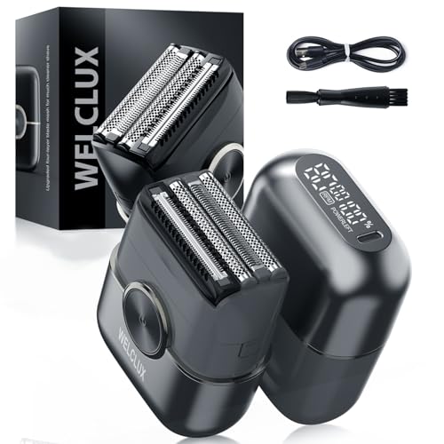 Welclux Cordless Electric Shaver for Men: Compact Foil Razors with 4 Floating Blades - 2 Speeds &...
