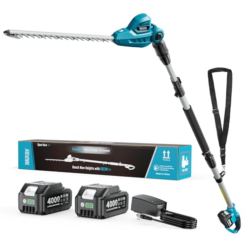 SEESII Pole Hedge Trimmer Cordless: Electric Bush Trimmer