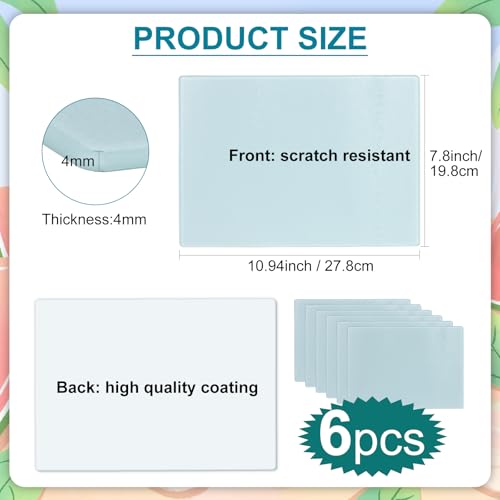 6PCS Sublimation cutting board blanks,Glass cutting board,Sublimation cutting boards,Sublimation glass as gifts to give to friends - Image 3