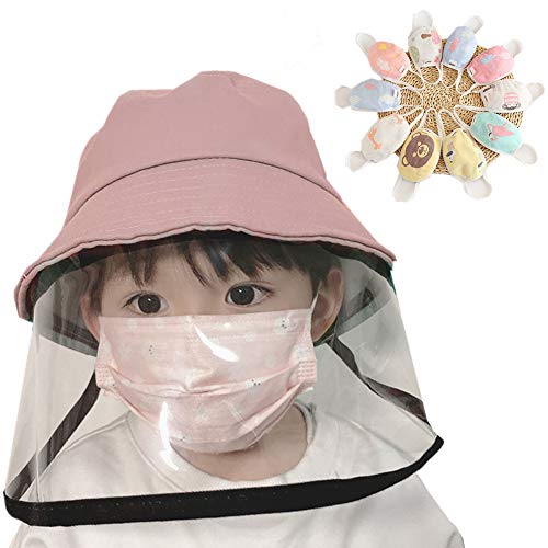 Girls Anti-Saliva Protective Hat Dustproof Visor Fishing Hat Boys Waterproof Bucket Sun Visors(2-4Years)