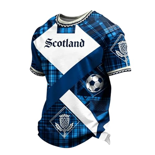 Camisetas De Futbol,Camiseta De Aficionado De Escocia (Reino Unido) para Entusiastas del FúTbol con Estilo Casual con GráFicos GeoméTricos Y Ajuste CóModo