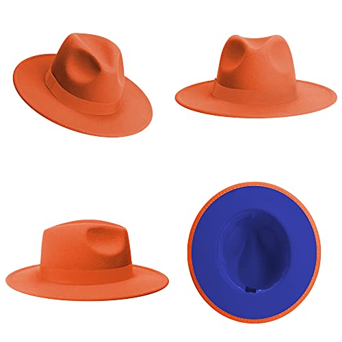 Image of Womens & Mens Fedora Hats, Wide Brim Fedora Hats for Women Men