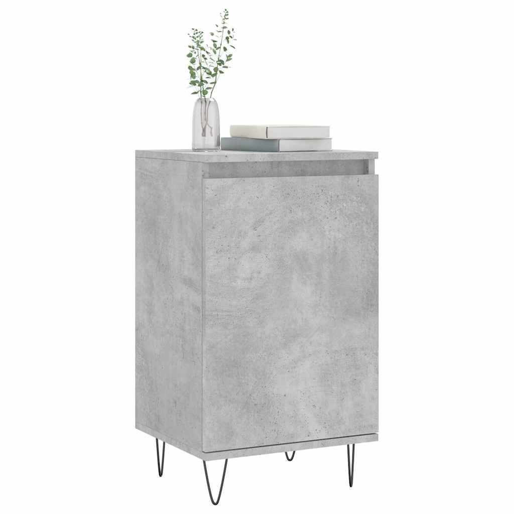 Credenza grigio cemento, 40 x 35 x 70 cm, comò con anta, in legno