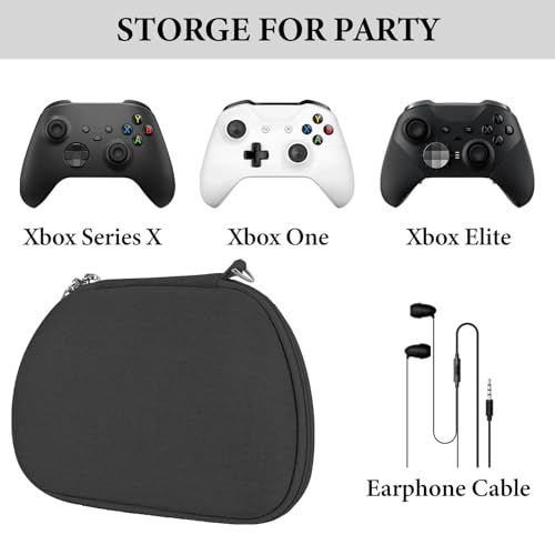 Image of GEEKRIA Controller Travel Case Compatible with Xbox One, Series X / S, Hard Shell Carrying Bag, Protective Storage with Internal Mesh Pocket for Charging Cable (Dark Gray)
