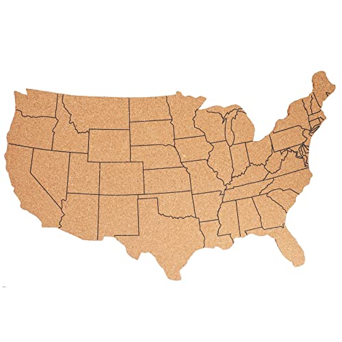 Cork Board Map Of The United States With 10 Pins To Mark Travels, Home And Office Wall Decor (16 X 10 X 0.3 In) #TOP2