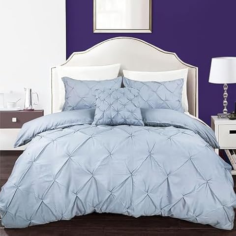 Beaugec Microfibre Pintuck Duvet Cover Set Cover