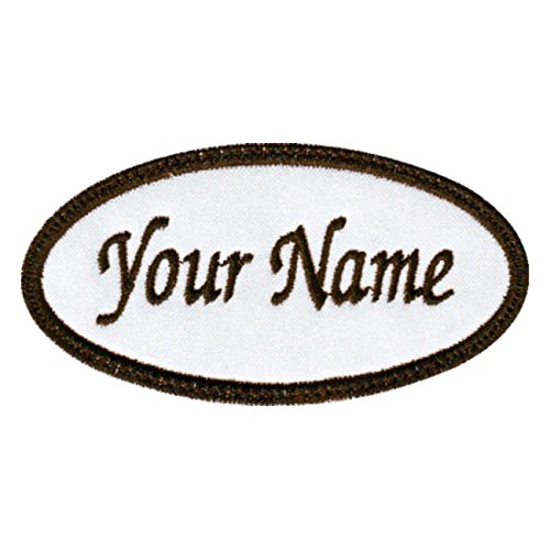 Oval Custom Embroidered Name Tag Sew On Patch (E)