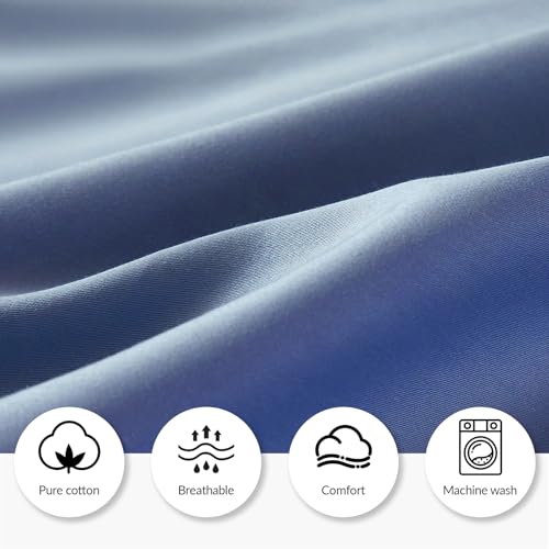 DCSKY Cotton Standard Pillowcases - Set of 2, 800 Thread Count Cotton Pillowcases - Soft and Breathable Envelope Closure Pillow Cases - 20x26 Pillow Covers for BedDiamond Blue — view 6